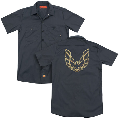 Pontiac/iconic Firebird (back Print) - Adult Work Shirt - Charcoal