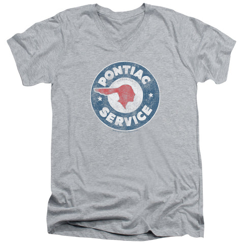 Pontiac/vintage Pontiac Service-s/s Adult V-neck 30/1-athletic Heather