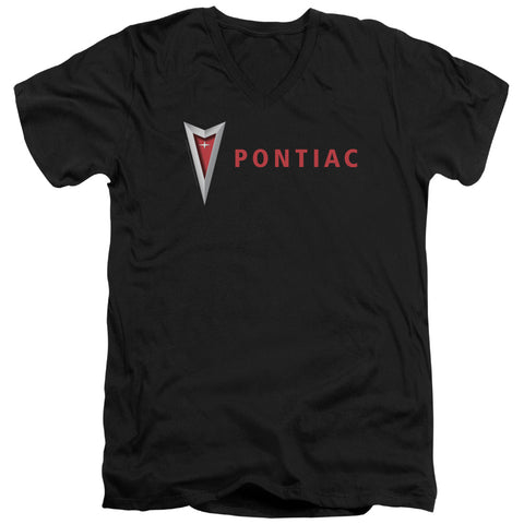 Pontiac/modern Pontiac Arrowhead-s/s Adult V-neck 30/1-black