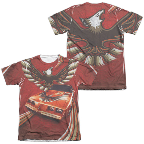 Pontiac/firebird Flames (front/back Print)-adult Poly/cotton S/s Tee-white