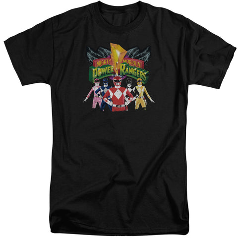 Power Rangers/rangers Unite-s/s Adult Tall-black