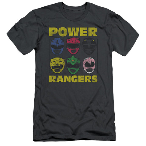 Power Rangers/ranger Heads-s/s Adult 30/1-charcoal