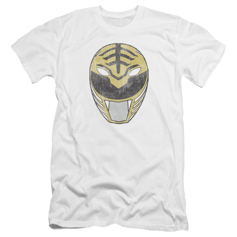 Power Rangers/white Ranger Mask-premuim Canvas Adult Slim Fit 30/1-white