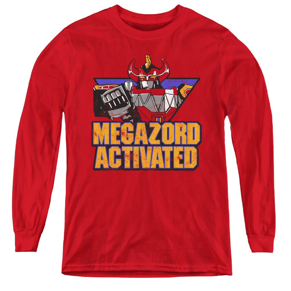 Power Rangers/megazord Activated-youth Long Sleeve Tee-red