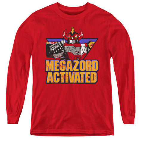 Power Rangers/megazord Activated-youth Long Sleeve Tee-red