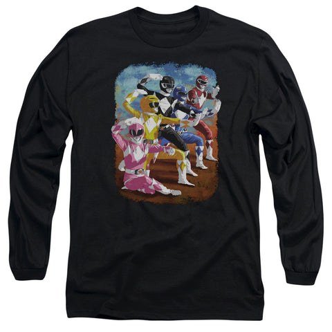 Power Rangers/impressionist Rangers-l/s Adult 18/1-black