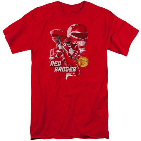 Power Rangers/red Ranger-s/s Adult Tall 18/1-red