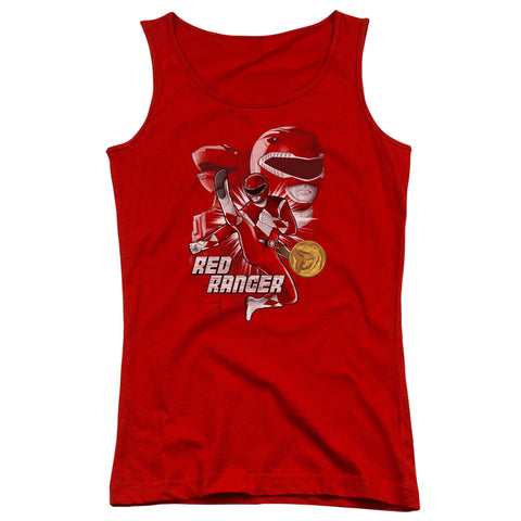 Power Rangers/red Ranger-juniors Tank Top  -red