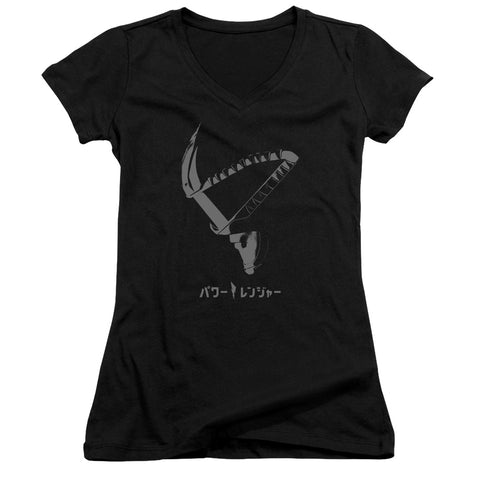 Power Rangers/helmet-junior V-neck-black