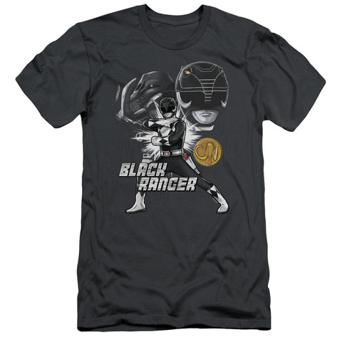 Power Rangers/black Ranger-s/s Adult 30/1-charcoal