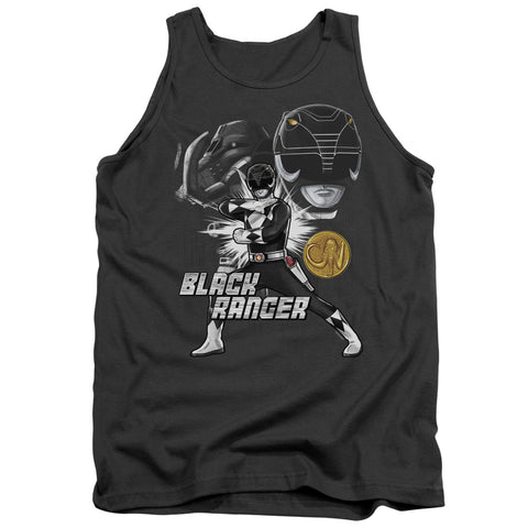 Power Rangers/black Ranger-adult Tank-charcoal
