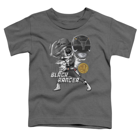 Power Rangers/black Ranger-s/s Toddler Tee-charcoal