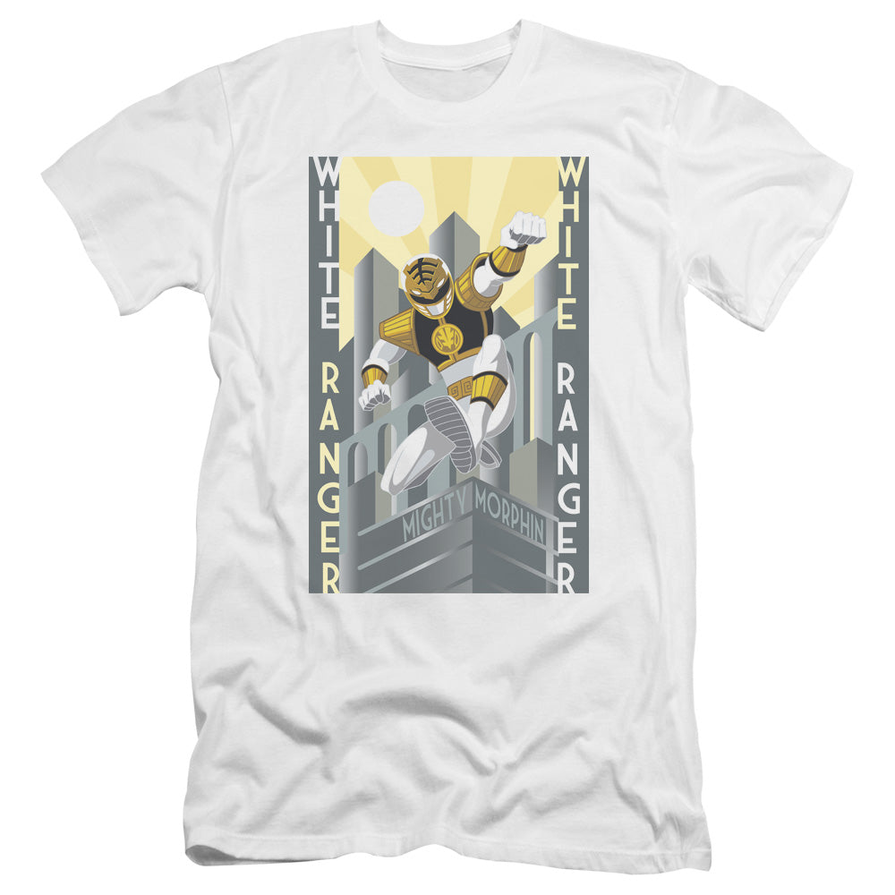 Power Rangers/white Ranger Deco-premuim Canvas Adult Slim Fit 30/1-white