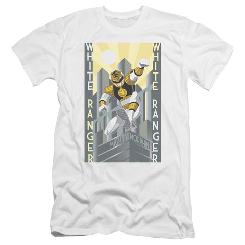 Power Rangers/white Ranger Deco-premuim Canvas Adult Slim Fit 30/1-white