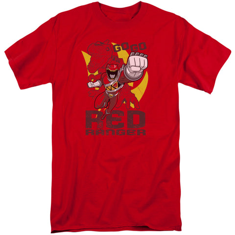 Power Rangers/go Red-s/s Adult Tall-red