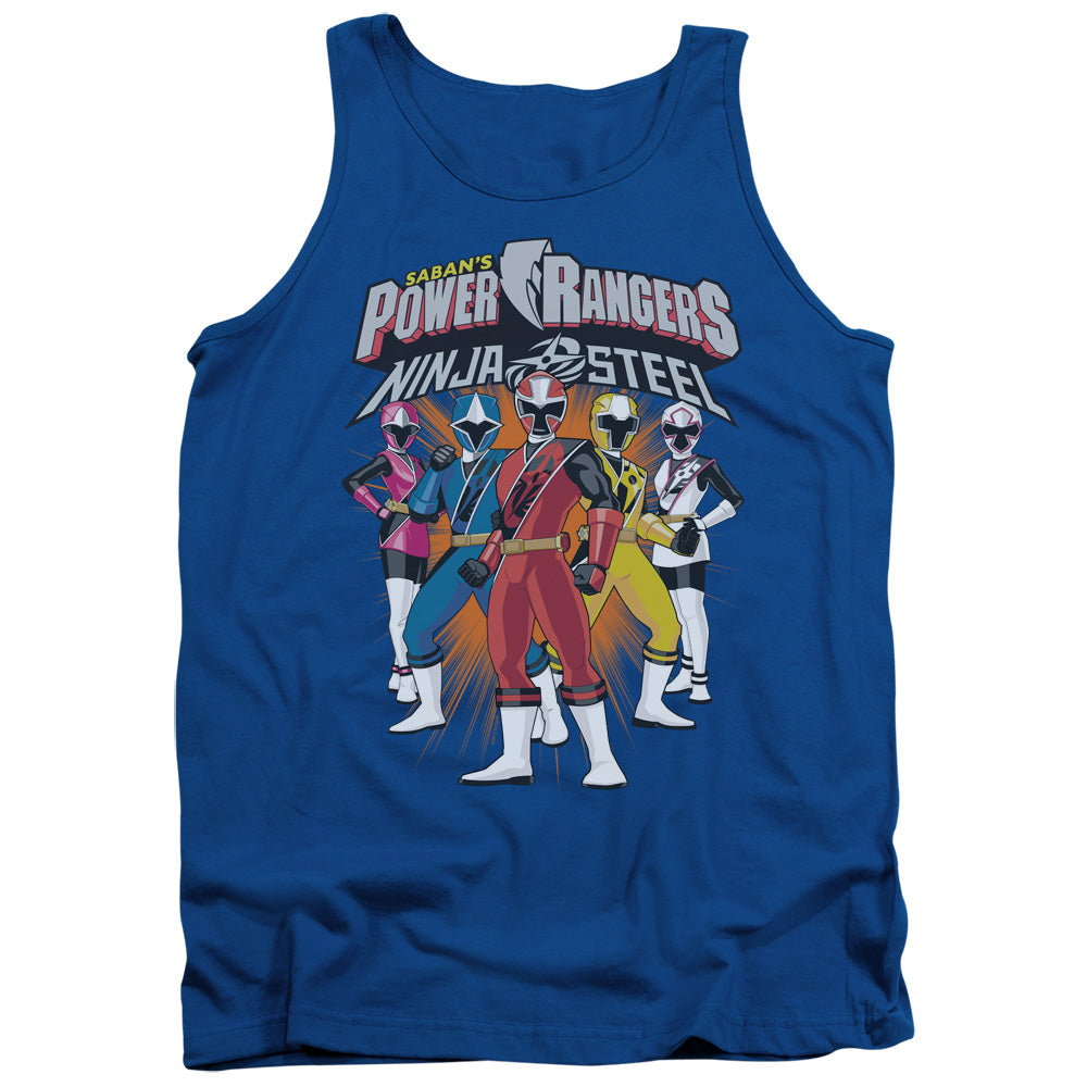 Power Rangers/team Lineup-adult Tank-royal Blue