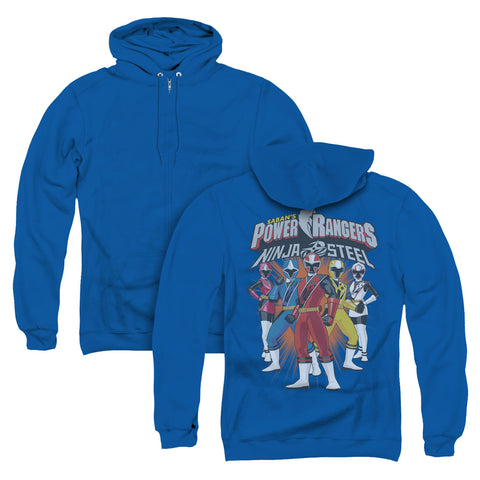 Power Rangers/team Lineup (back Print) - Adult Zipper Hoodie-royal Blue