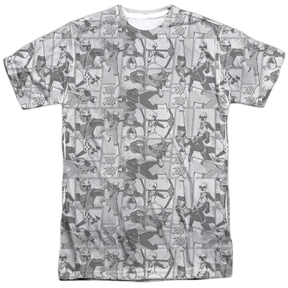 Power Rangers/helmets-s/s Adult Poly Crew-white