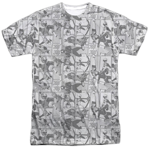 Power Rangers/helmets-s/s Adult Poly Crew-white