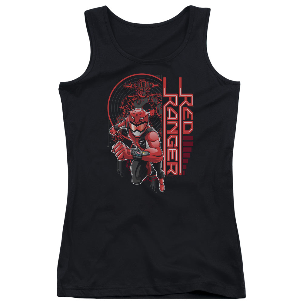 Power Rangers/red Ranger-juniors Tank Top  -black