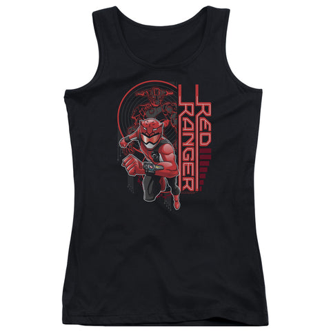 Power Rangers/red Ranger-juniors Tank Top  -black
