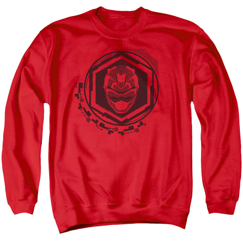 Power Rangers/red Ranger-adult Crewneck Sweatshirt-red