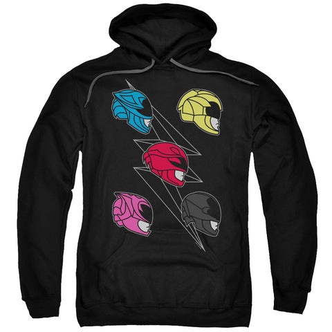 Power Rangers/line Helmets-adult Pull-over Hoodie-black