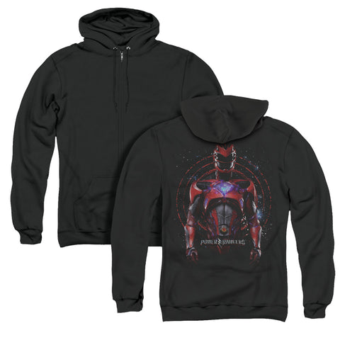 Power Rangers/red Ranger (back Print) - Adult Zipper Hoodie-black