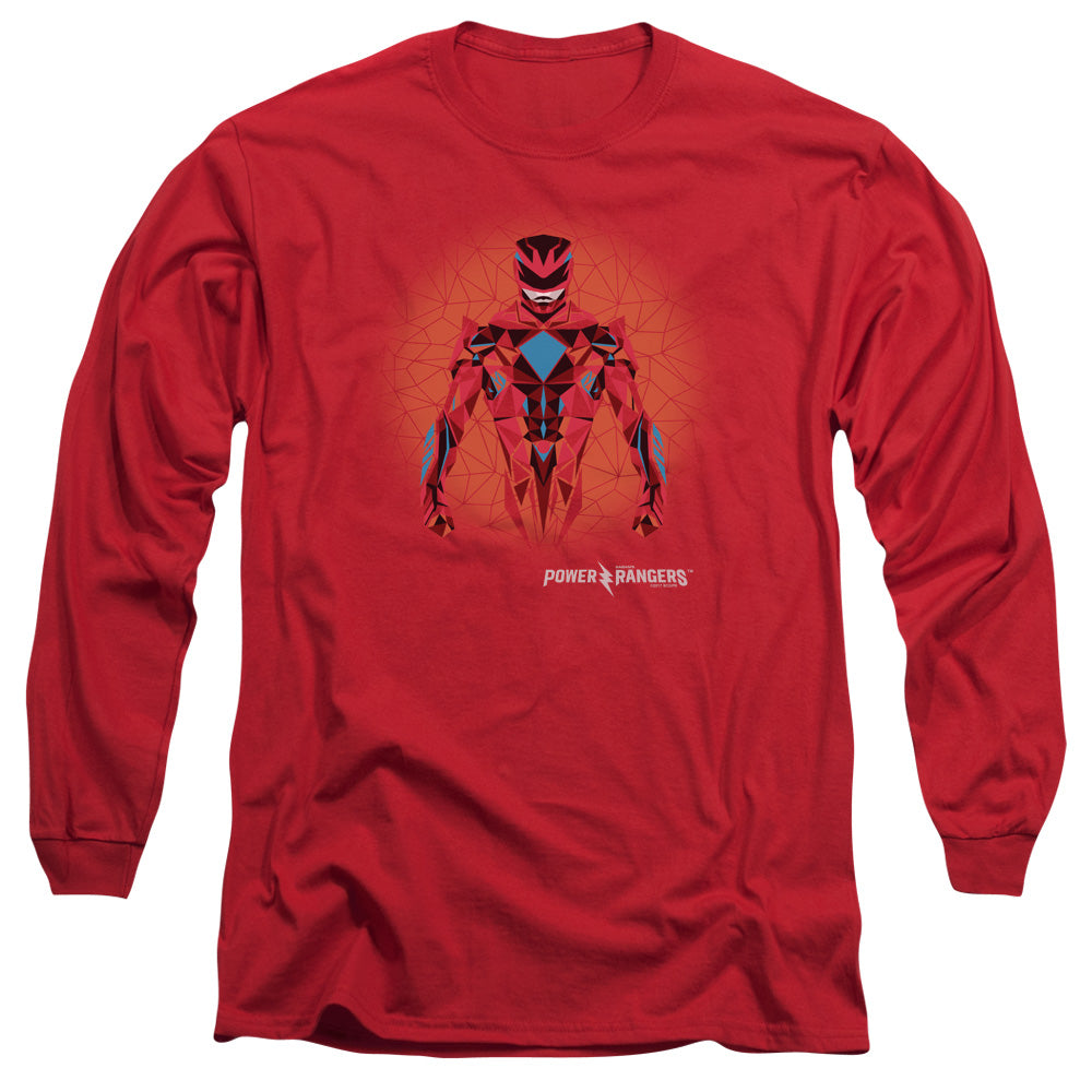 Power Rangers/red Power Ranger Graphic-l/s Adult 18/1-red