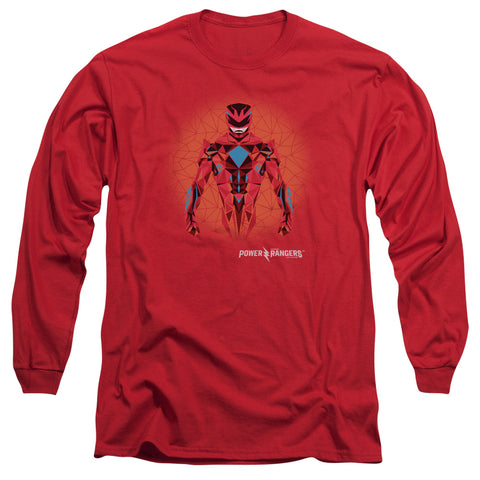 Power Rangers/red Power Ranger Graphic-l/s Adult 18/1-red