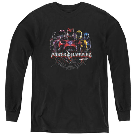 Power Rangers/ranger Circuitry-youth Long Sleeve Tee-black