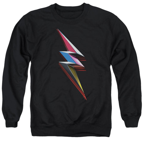 Power Rangers/movie Bolt-adult Crewneck Sweatshirt-black