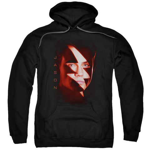 Power Rangers/jason Bolt-adult Pull-over Hoodie-black