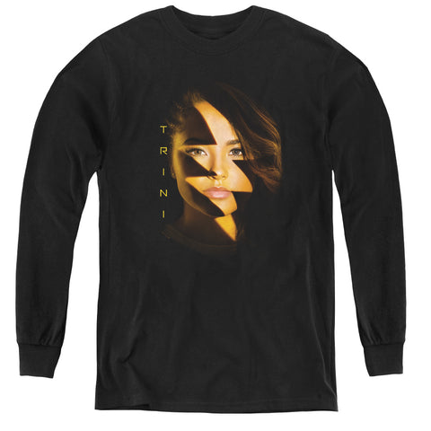 Power Rangers/trini Bolt-youth Long Sleeve Tee-black