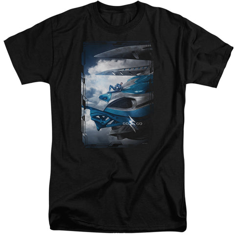Power Rangers/blue Zord Poster-s/s Adult Tall 18/1-black
