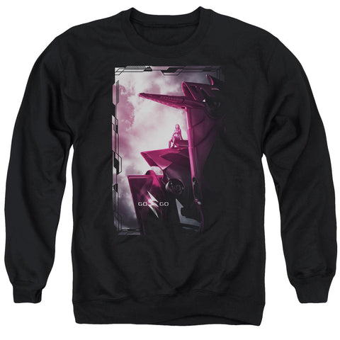 Power Rangers/pink Zord Poster-adult Crewneck Sweatshirt-black