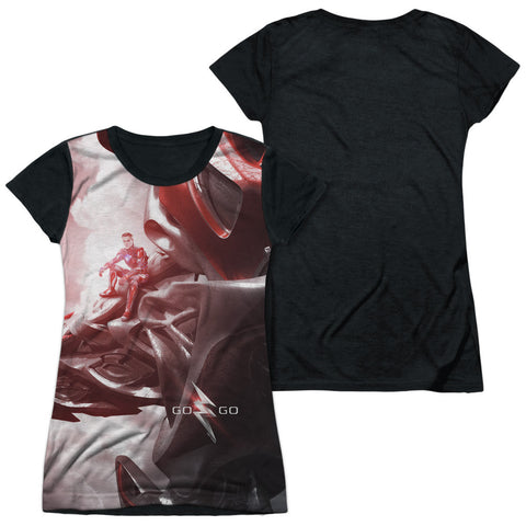 Junior Cap Sleeve 100% Poly Black Back