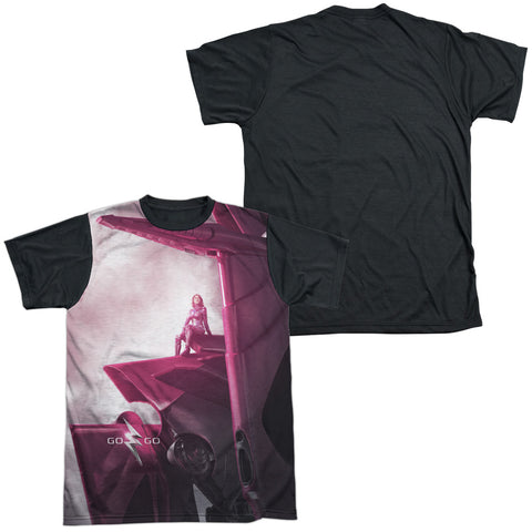 Power Rangers/pink Zord Poster-s/s Adult White Front Black Back  -white