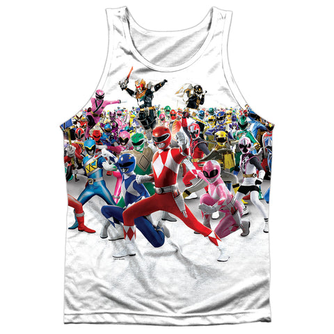 Power Rangers/ranger Overload-adult Poly Tank Top-white