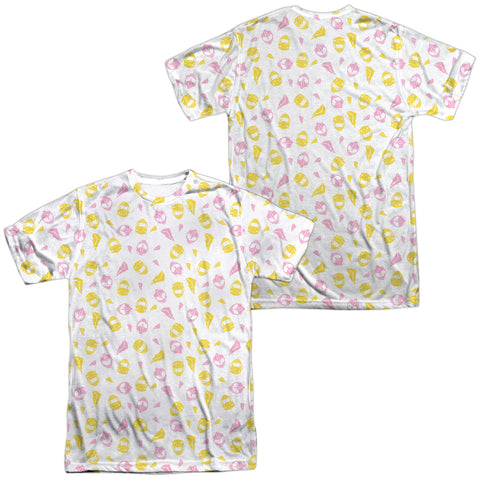 Power Rangers/grl Pwr (front/back Print)-s/s Adult Poly Crew-white