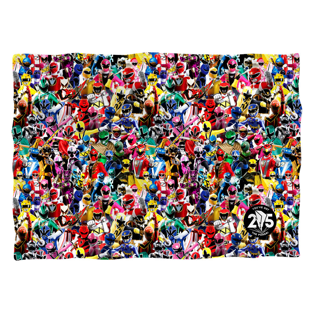 Power Rangers/crowd Of Rangers-pillow Case-white
