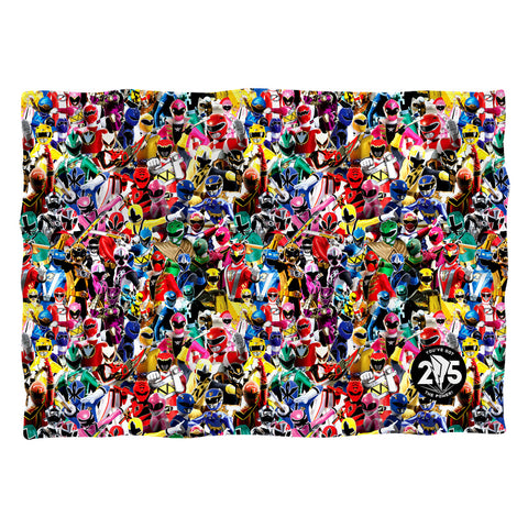 Power Rangers/crowd Of Rangers-pillow Case-white