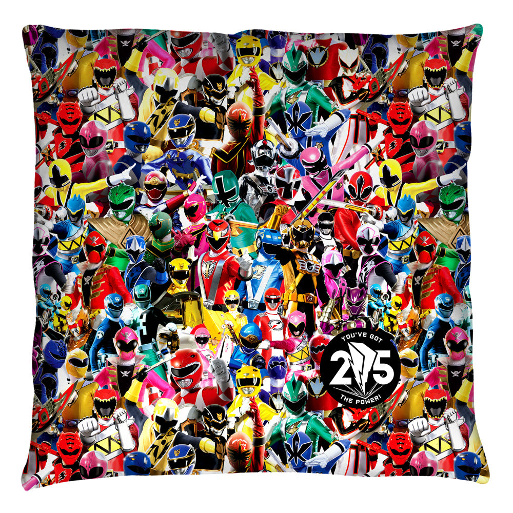 Power Rangers/crowd Of Rangers - Throw Pillow