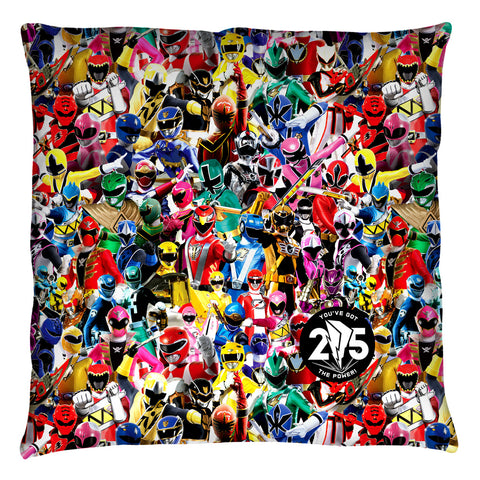 Power Rangers/crowd Of Rangers - Throw Pillow