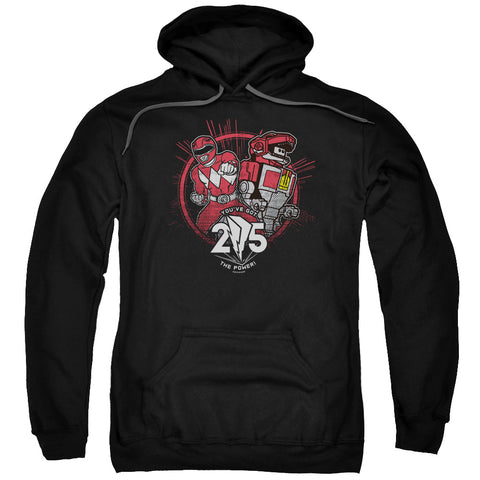 Power Rangers/red 25-adult Pull-over Hoodie-black