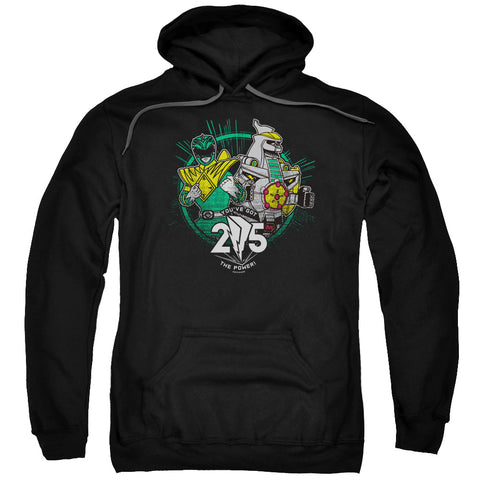 Power Rangers/green 25-adult Pull-over Hoodie-black