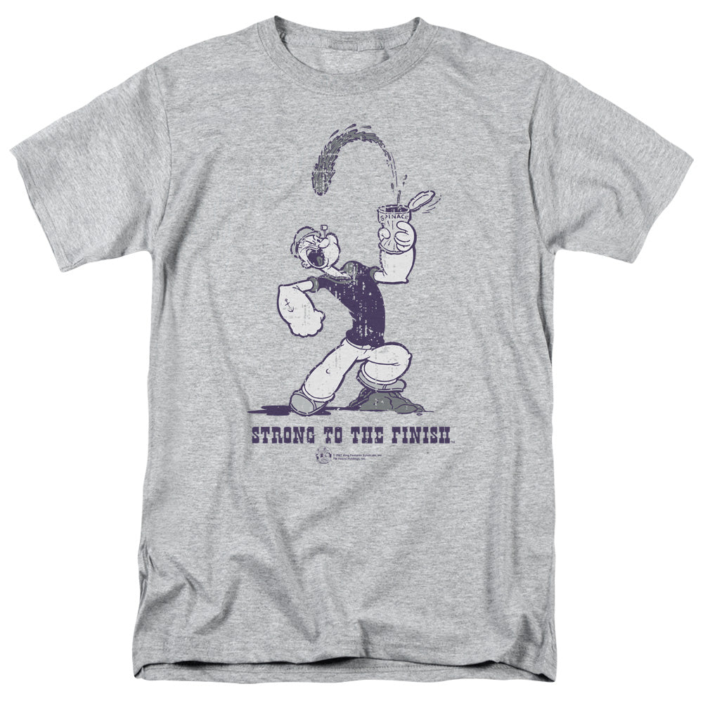 Popeye/strong To The Finish - S/s Adult 18/1 - Athletic Heather
