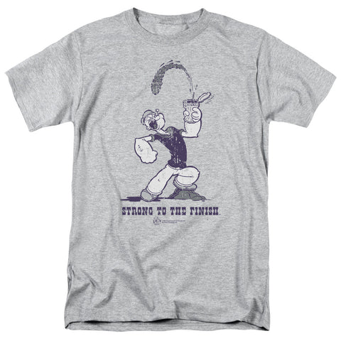 Popeye/strong To The Finish - S/s Adult 18/1 - Athletic Heather