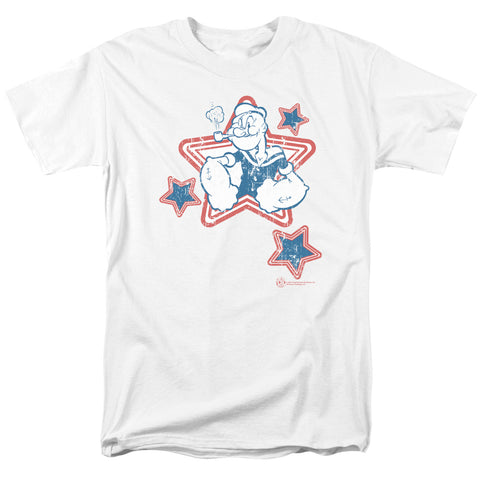 Popeye/stars - S/s Adult 18/1 - White
