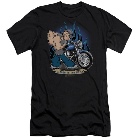 Popeye/biker Popeye - S/s Adult 30/1 - Black